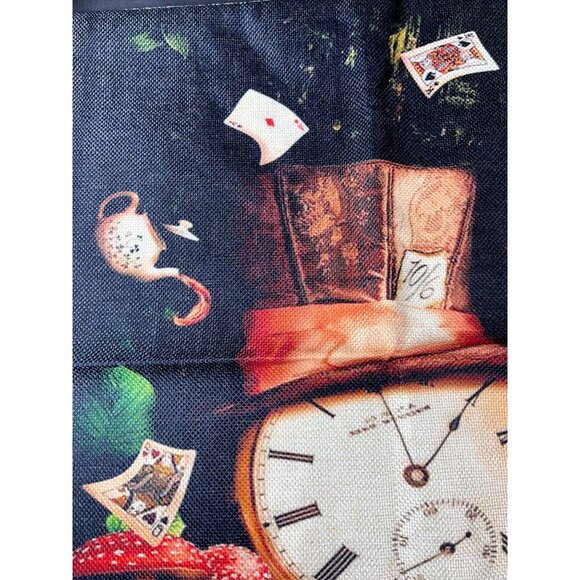 Alice Wonderland Accent Pillowcase Clock Rabbit Throw Pillow Cushion Cover Decor - Picture 8 of 14